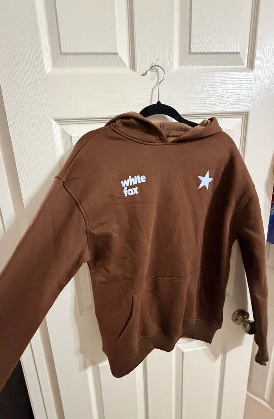 White Fox From The Archives Hoodie Size XS/S Brown Star